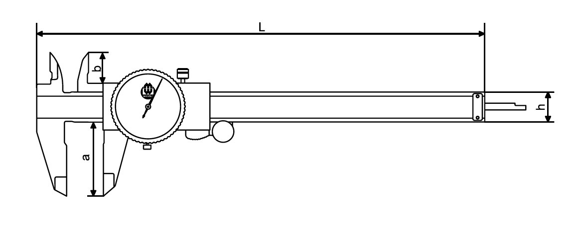 Technical drawing dial caliper analog 2300-300T - Messwelt