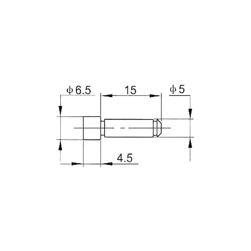 Zeichnung Einsätze Paar planparallel  Ø 6,5 mm mit 5 mm Schaft