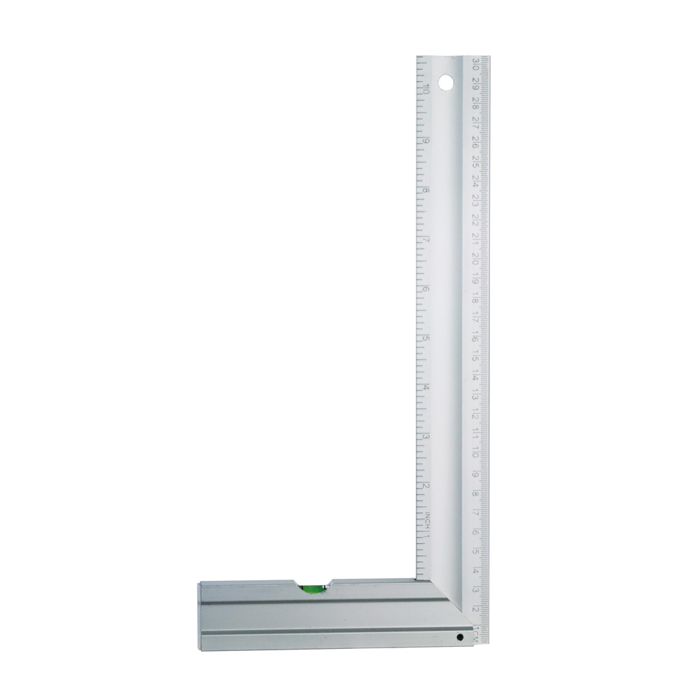Schreinerwinkel 300 x 155 mm mit Wasserwaage und Anschlag aus Aluminium