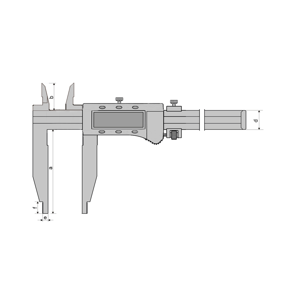 Technical drawing Digital control caliper 1000 x 150 mm with cross points