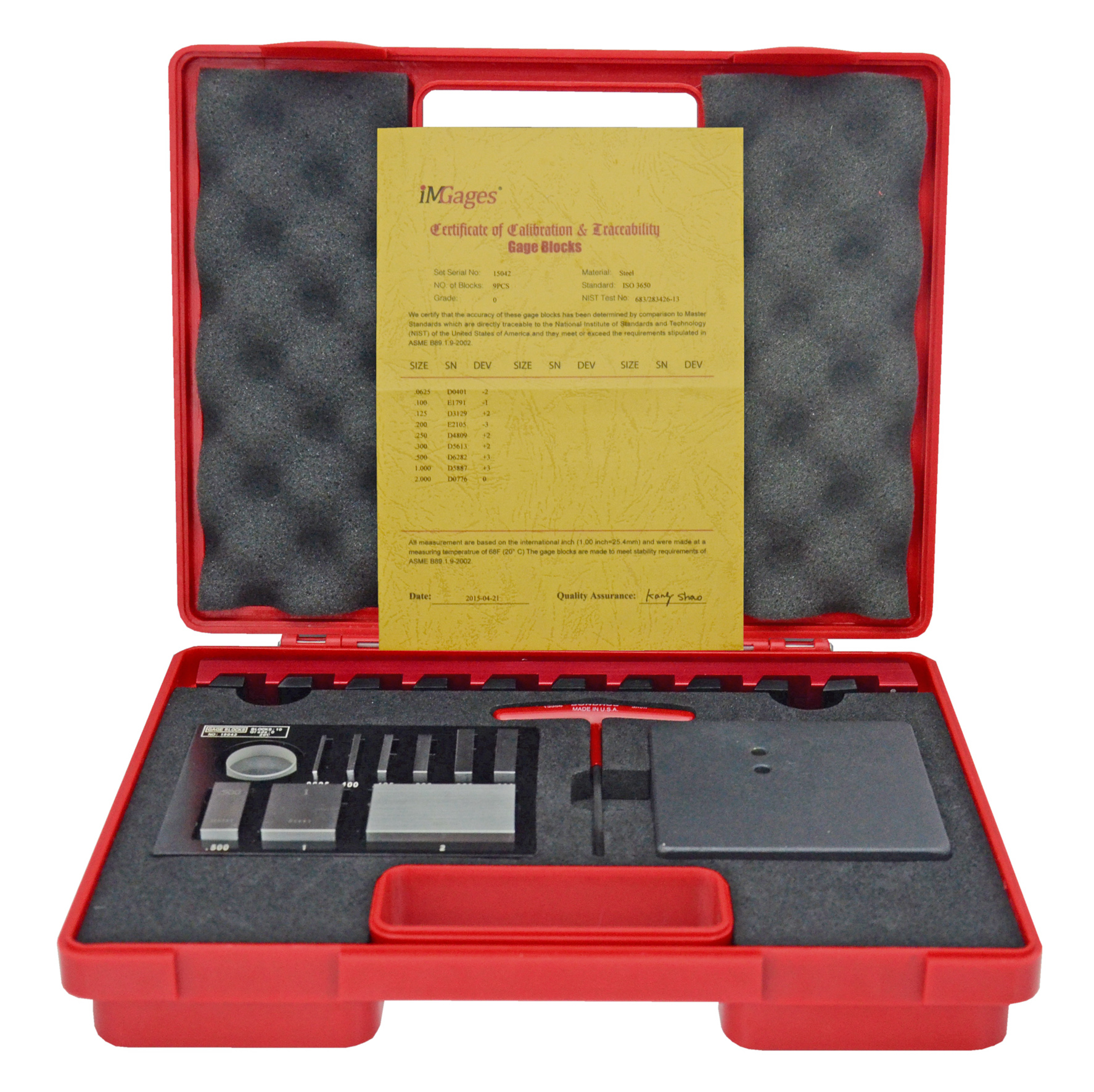 Endmaß-Prüfsatz für Mikrometer mit Halter im Koffer Endmaß-Prüfsatz für Mikrometer mit Halter im Koffer