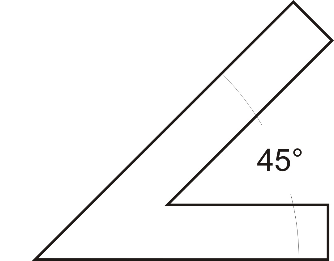 Zecihnung Spitzwinkel 45° 300 x 200 mm mit Anschlag DIN 875/2 Zecihnung Spitzwinkel 45° 300 x 200 mm mit Anschlag DIN 875/2