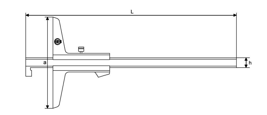 Zeichnung Tiefen-Messschieber 211-0207