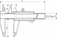 Zeichnung Klein-Messschieber analog Messbereich 0-100 mm DIN 862