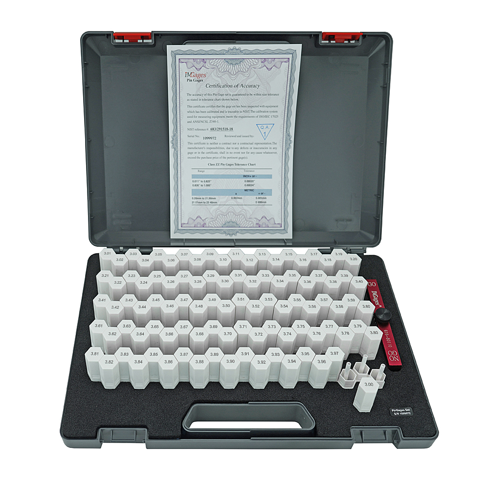 Ceramic pin gauges set, 6,00 - 7,00 mm, 101 pcs. with holder