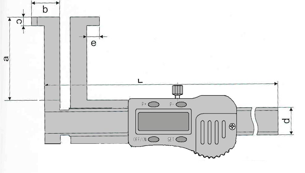 Zeichnung Digital Innen-Nuten-Messschieber 33 - 300 mm 3V