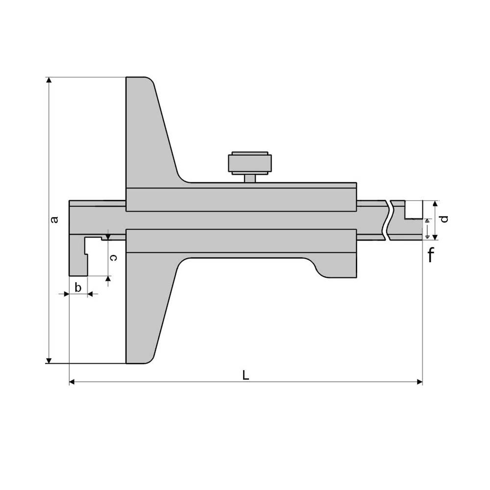 Zeichnung Tiefen-Messschieber 200 x 100 x 0,05 mm mit umsteckbarer Stange Zeichnung Tiefen-Messschieber 200 x 100 x 0,05 mm mit umsteckbarer Stange