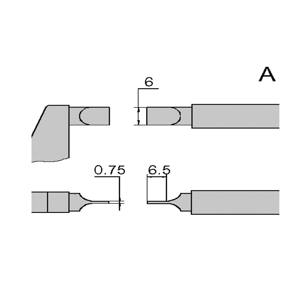 Zeichnung Bügelmessschraube 75 - 100 mm zur Nutenmessung DIN 863