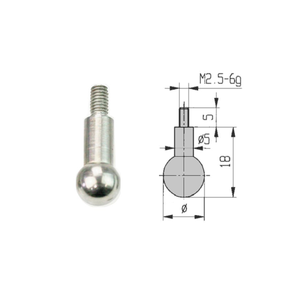 Messeinsatz Kugel Ø 10 mm für Messuhren Gewinde M 2,5
