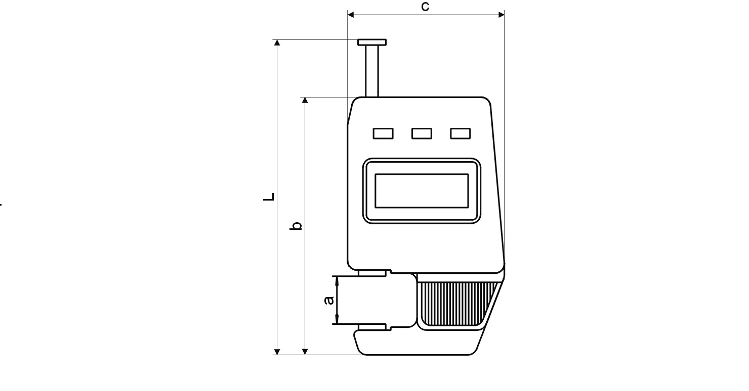 Zeichnung Digital-Dicken-Messgerät 0 - 25 mm mit Teller-Messflächen