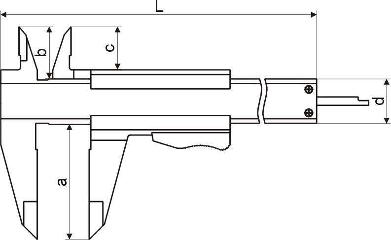 Zeichnung Taschen-Messschieber 0-150 mm mit Momentfeststellung DIN 862
