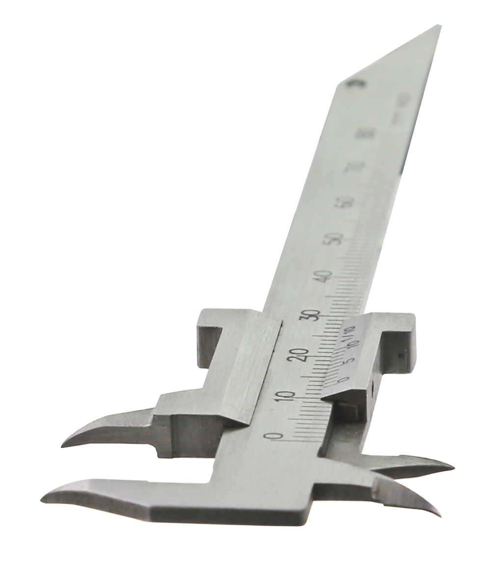 Ansicht Klein-Messschieber 0 - 80 mm mit spitzem Schnabel für Zahntechniker