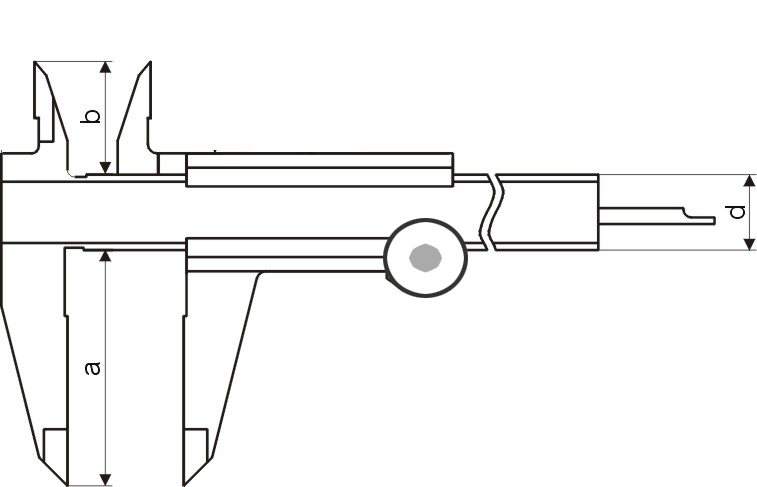 Zeichnung Taschen-Messschieber mit Feststellrad 0 - 150 mm DIN 862