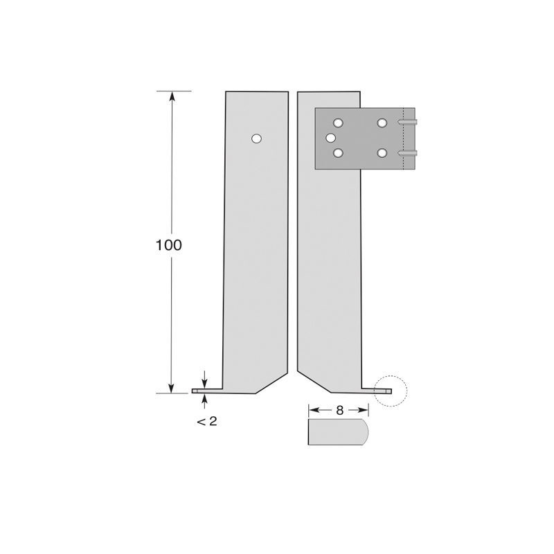 Inside groove measuring jaw L=100 mm for digital control caliper