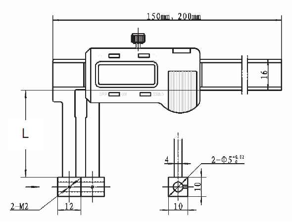 Zeichnung Digital-Universal-Messschieber 500 mm inkl. 7 Paar Messeinsätzen 3V