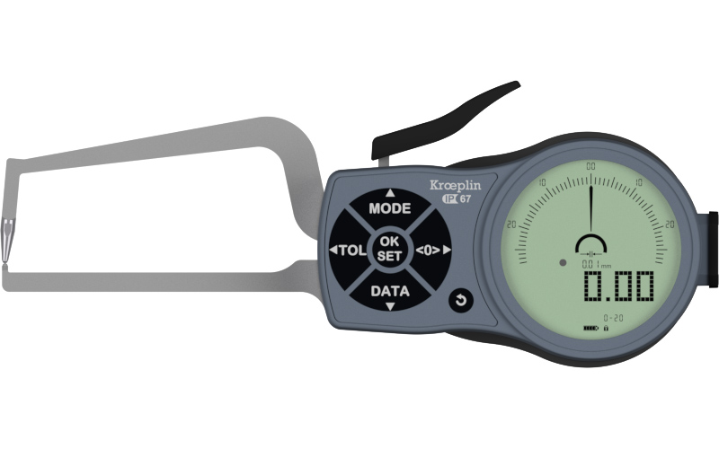 Kroeplin Außen-Schnelltaster K1R20 0 - 20 mm Messbereich für Rohrwandmessungen