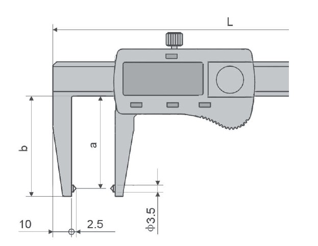 Zeichnung Digital Bremsscheiben-Messschieber 0 - 50 mm Messbereich