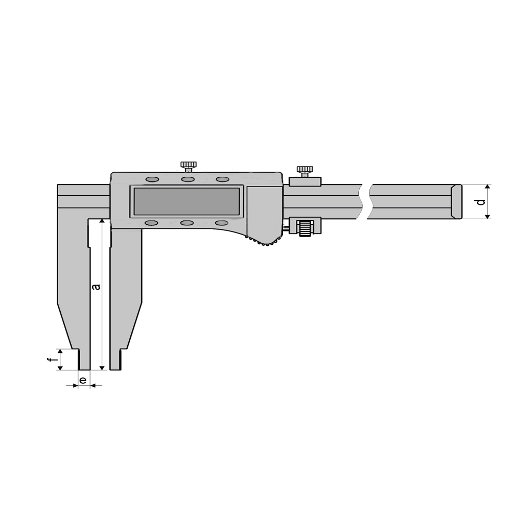 Zeichnung Digital-Werkstatt-Messschieber 800 x 150 mm ohne Spitzen 3V