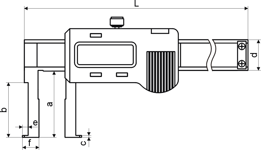 Zeichnung Digital Innen-Nuten-Messschieber 50 - 500 mm 3V