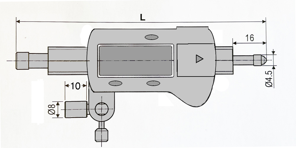 Zeichnung Digital-Messtaster 0 - 10 mm Messbereich Ablesung 0,01 mm