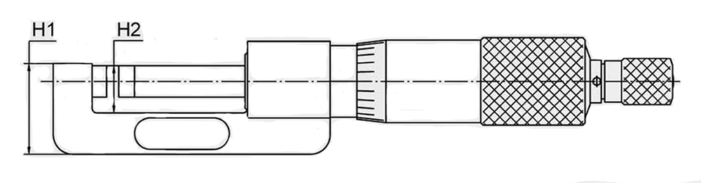 Zeichnung Bügelmessschraube 0 - 25 mm mit flachem Bügel