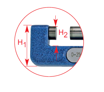 Maß Bügelmessschraube 0 - 25 mm mit flachem Bügel