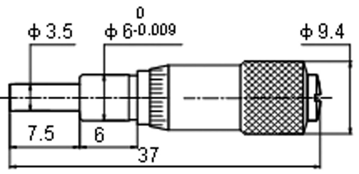 Zeichnung Einbau-Messschrauben 0 - 6,5 mm planparallel