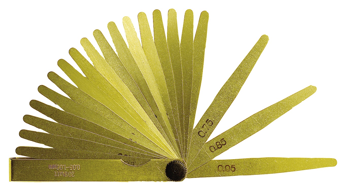 Precision feeler gauges 13 pcs., 0,05 - 1,0 mm,  made of brass, antimagnetic Precision feeler gauges 13 pcs., 0,05 - 1,0 mm,  made of brass, antimagnetic