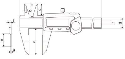 Zeichnung Digital-Messschieber mit extra dünnem Schnabel 0-200 mm 3 V