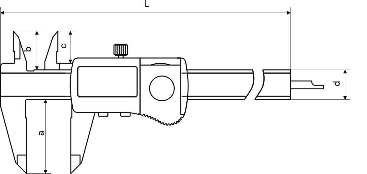 Zeichnung Digital-Taschen-Messschieber 0-150 mm mit Tol-LED IP 54 Schutzklasse