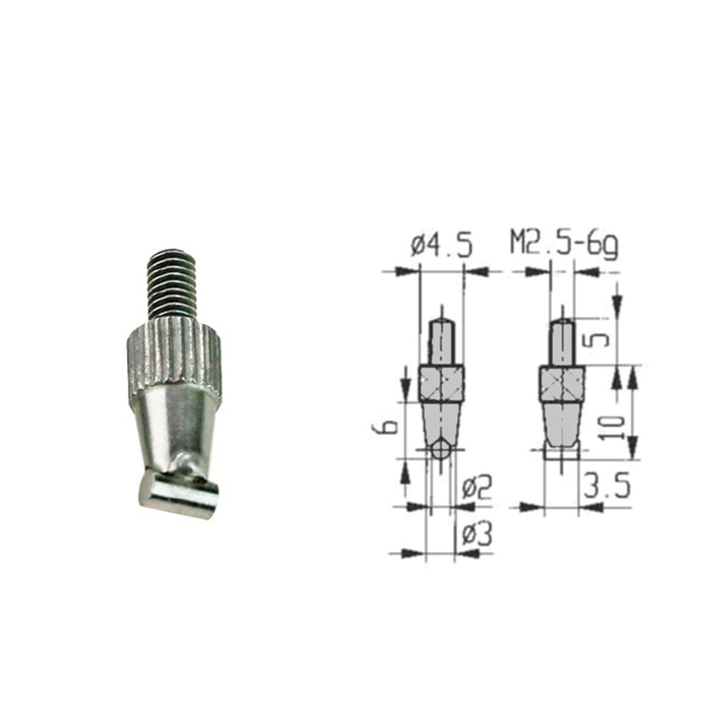 Messeinsatz Querzylinder 2 mm für Messuhren Gewinde M 2,5