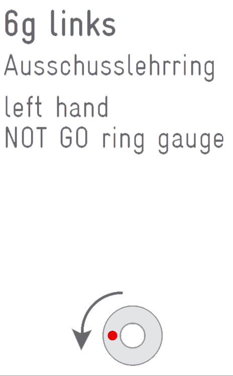 Drawing Thread ring gauge "NO GO" M 30 x 3,5 - 6g left