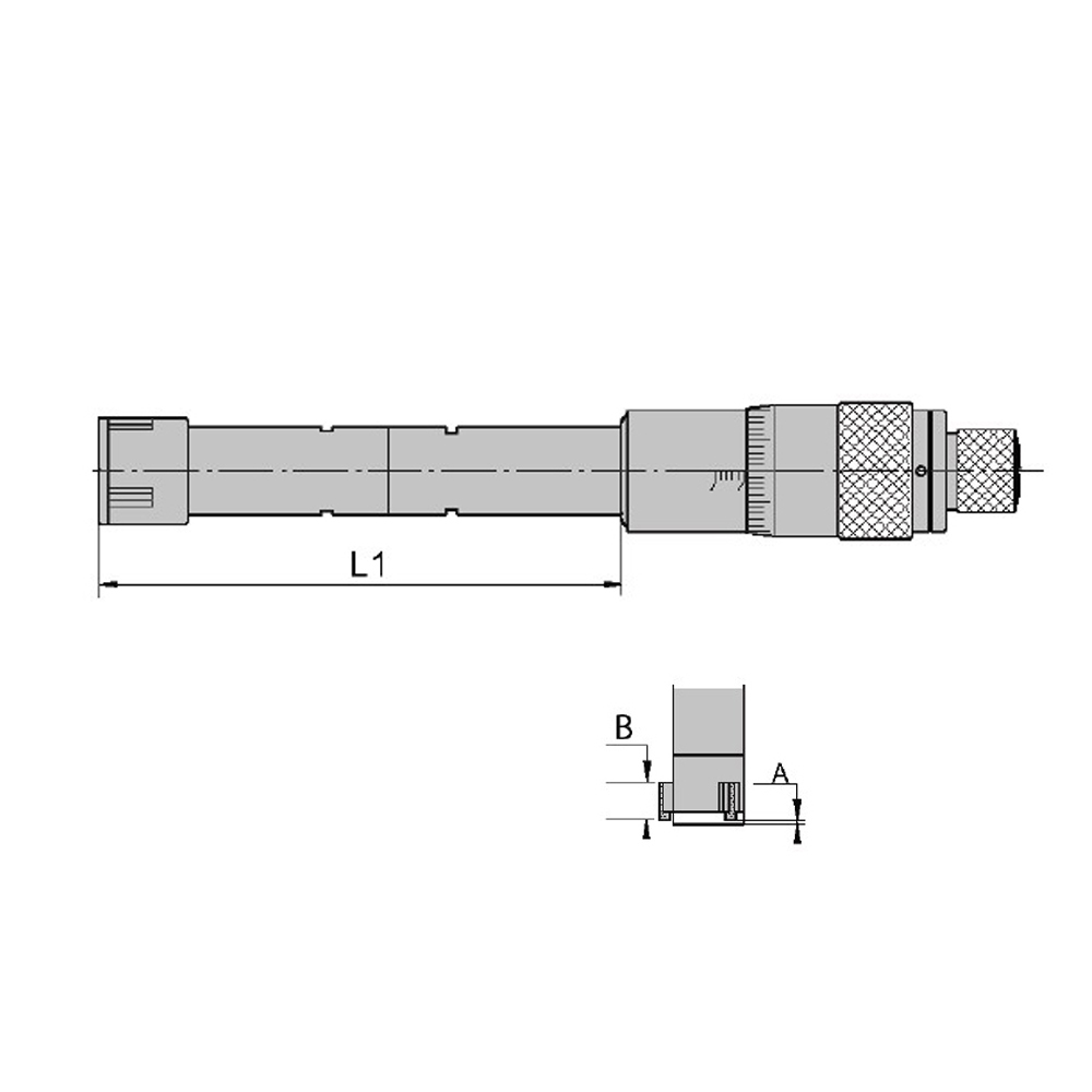 Drawing Three point internal micrometer 16-20 mm analogue DIN 863