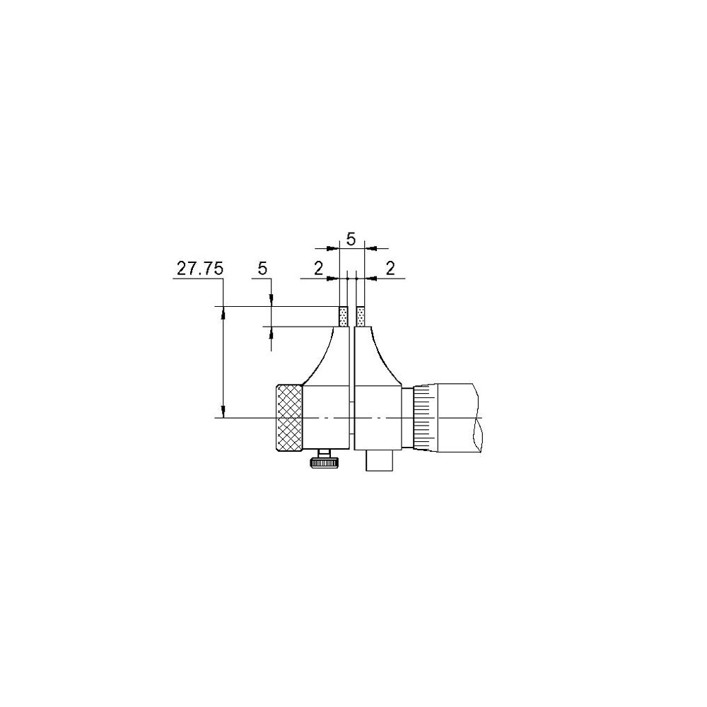 Technical drawing Inside micrometer 5 - 30 mm with round measuring faces