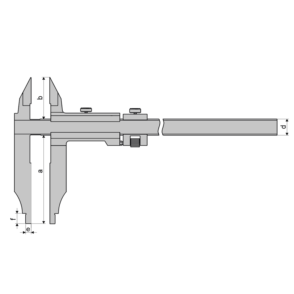 Zeichnung Werkstatt-Messschieber 200 x 60 mm leichte Ausführung