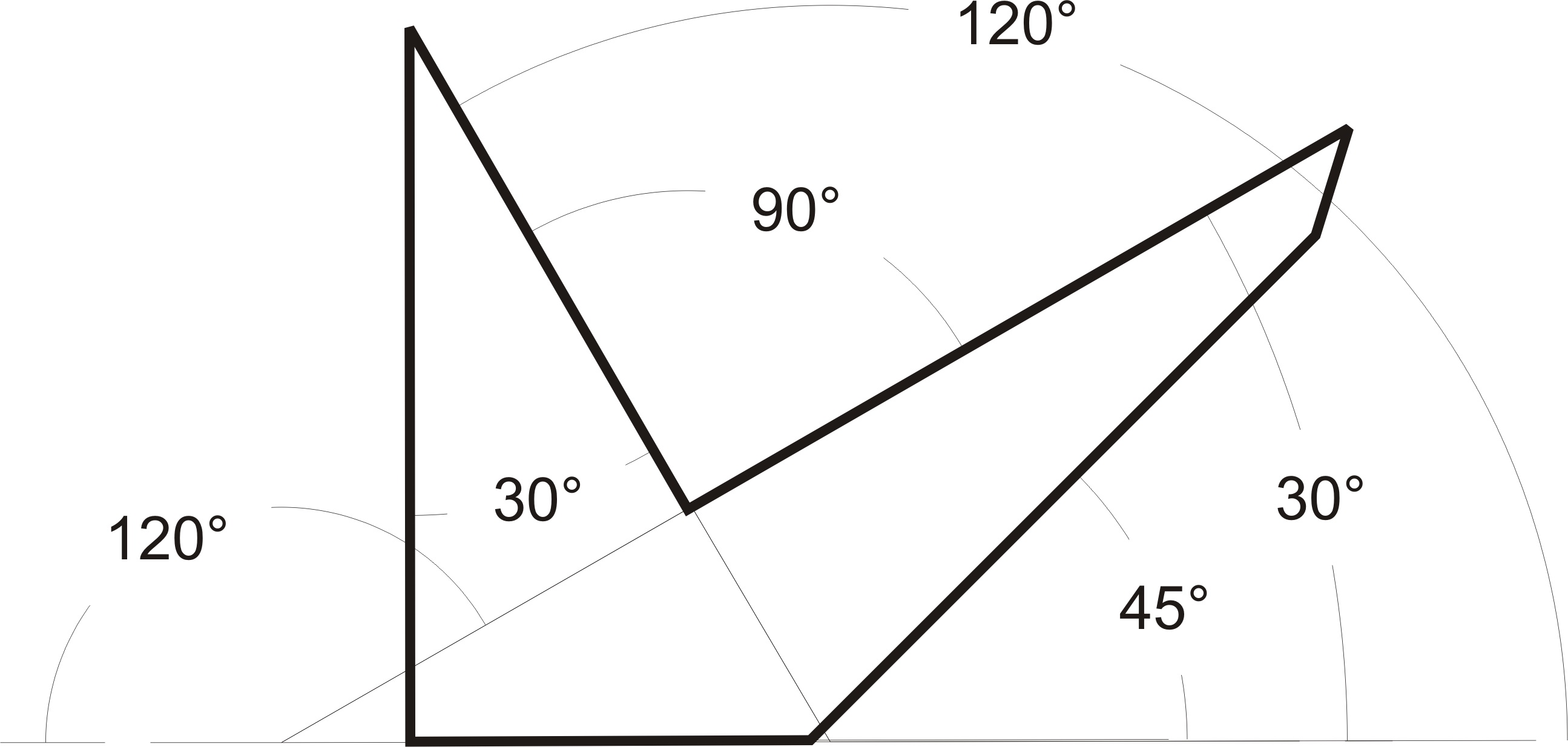 Technical drawing Multidegrees square 300 mm with back 