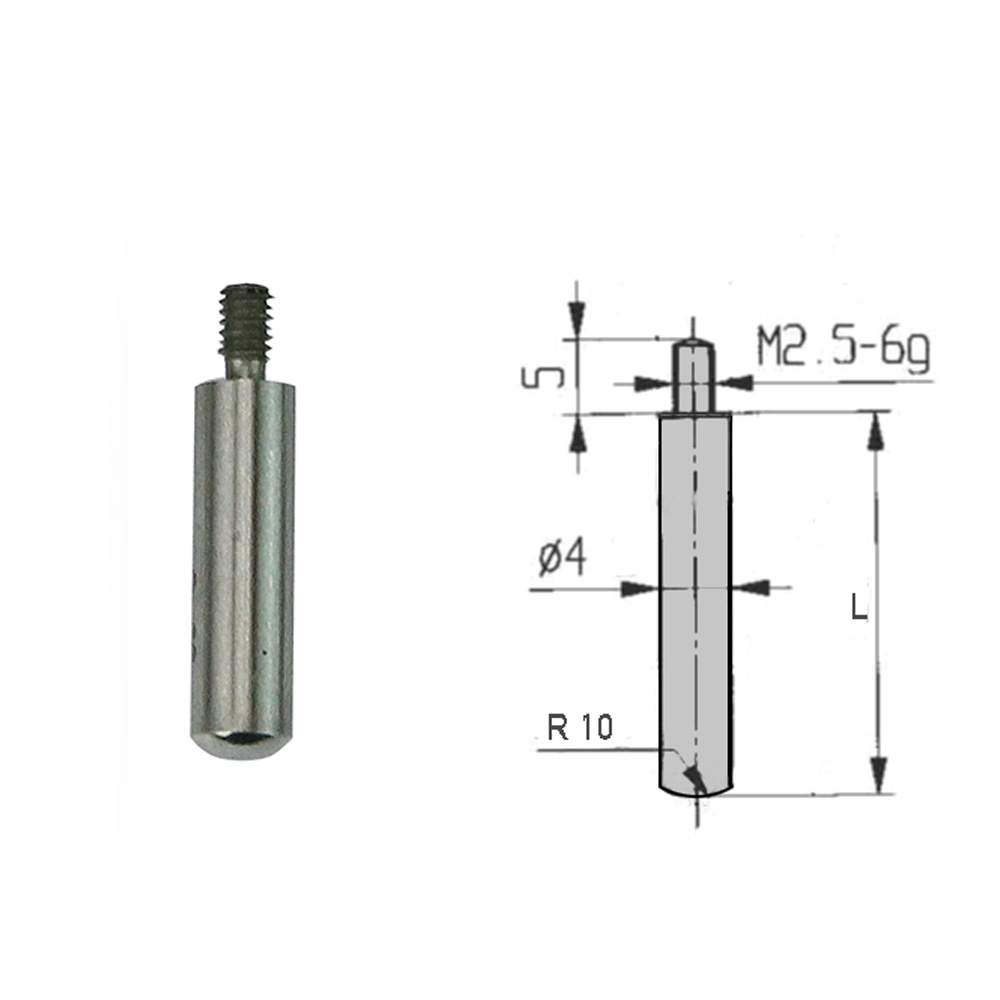 Messeinsatz Ø 4 mm Länge 26 mm mit gewölbter Messfläche