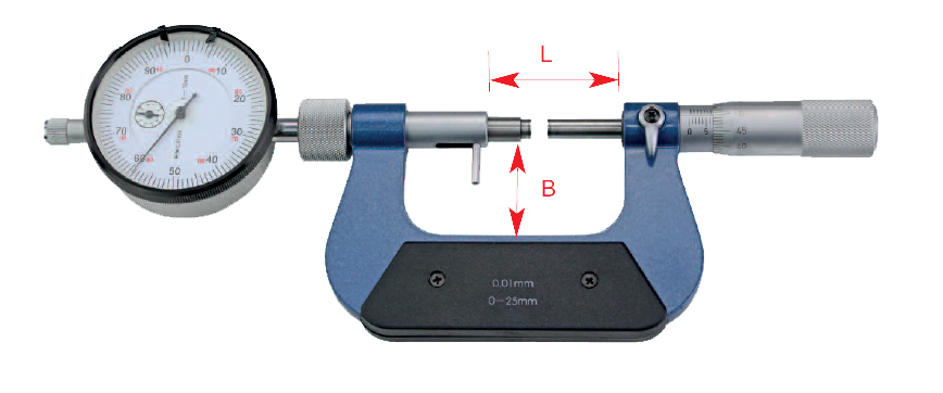 Detail Bügelmessschraube 25 - 50 mm mit austauschbarer Messuhr Detail Bügelmessschraube 25 - 50 mm mit austauschbarer Messuhr