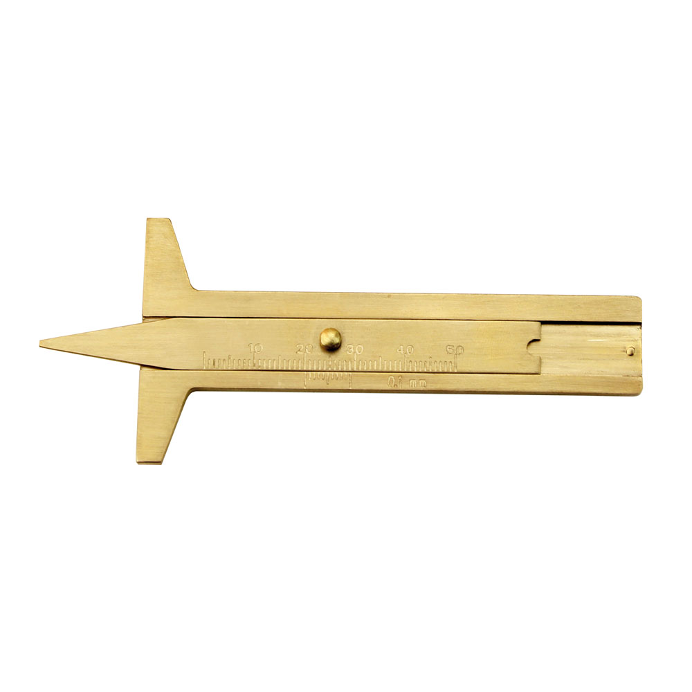 Tire tread feeler gauge 30 x 50 mm made of brass