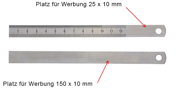 Detail Werbemaßstab INOX flexibel 120 x 13 x 0,5 mm