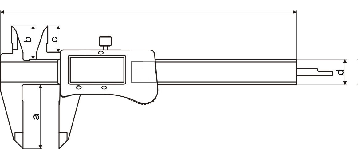 Technical drawing Digital pocket caliper antimagnetic 0-300 mm DIN 862