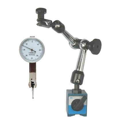 Feintaster Ø 32 mm, 0 - 0,8 mm, Ablesung 0,01 mm plus Magnet-Messstativ klein Feintaster Ø 32 mm, 0 - 0,8 mm, Ablesung 0,01 mm plus Magnet-Messstativ klein