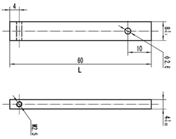 Technical drawing Measuring insert for measuring tips with thread M2,5