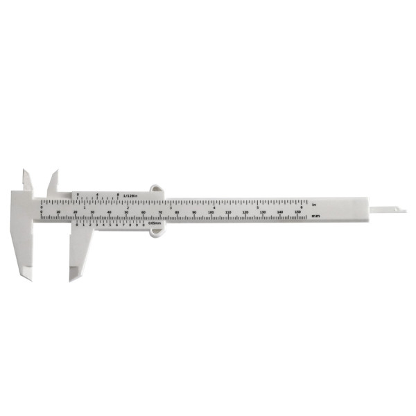 Caliper made of plastic 0 - 150 mm range with depth gauge 