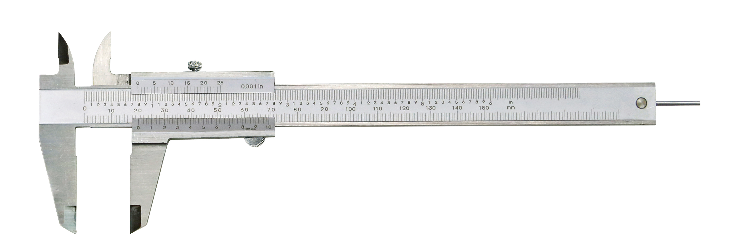 Messschieber analog 0 - 150 mm mit rundem Tiefenmaß Ø 2 mm DIN 862