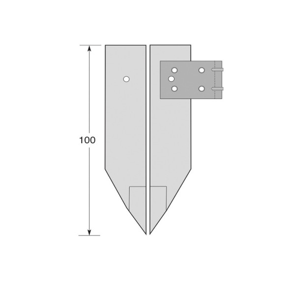 Outside measuring jaw with point L=100 mm for digital control caliper