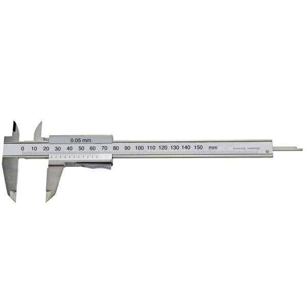 Vernier caliper 0 - 150 mm with large numbers DIN 862